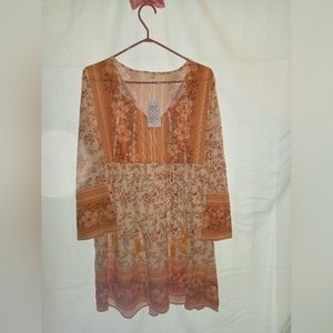 Unknown brand size large yellow bohemian dress.